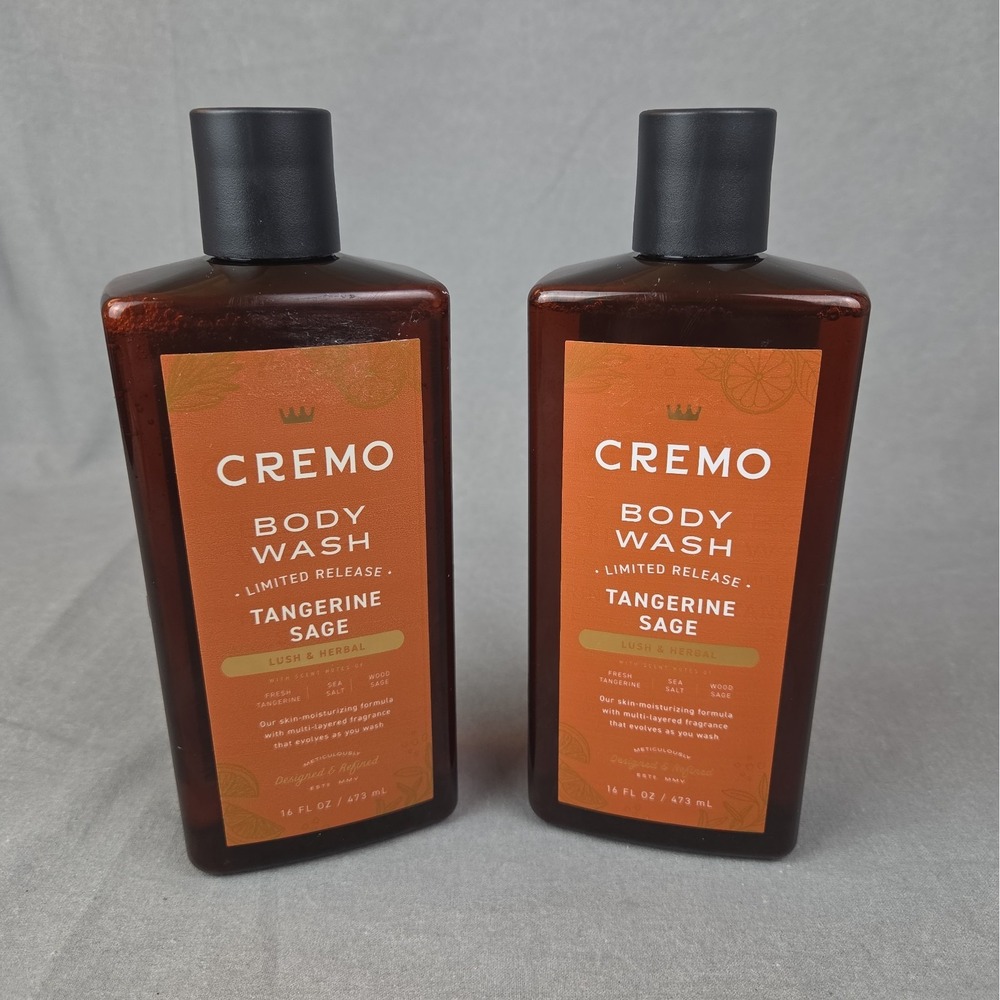 2x Cremo Tangerine Sage Body Wash Limited Release Lush & Herbal 16oz
